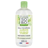 Eau micellaire peaux sensibles aloé vera bio SO BIO, flacon de 500ml