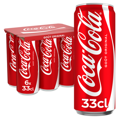 Soda COCA-COLA Original - Pack canettes 6x33cl