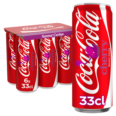 Soda Cerise Cherry COCA-COLA - Pack canettes 6x33cl