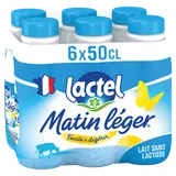 Lait sans lactose UHT MATIN LEGER LACTEL - Bouteille 6x50cl