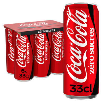 Soda sans sucres COCA-COLA - Pack canettes 6x33cl