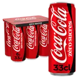 Soda sans sucres COCA-COLA - Pack canettes 6x33cl
