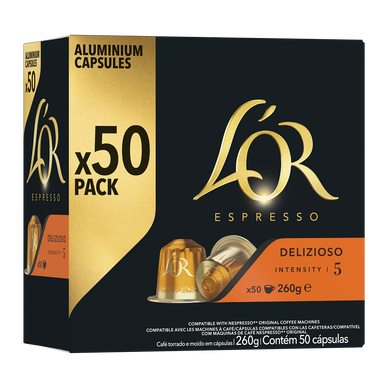 Café Capsules L'OR DELIZIOSO N°5 - compatible NESPRESSO - x50