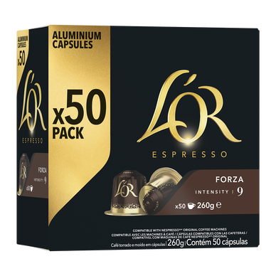 Café Capsules L'OR ESPRESSO FORZA N°9 - compatible NESPRESSO - x50