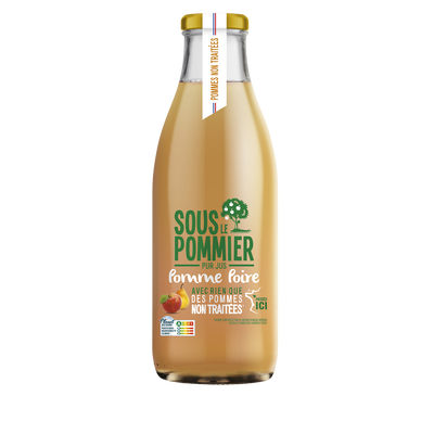 PUR Jus de Pomme et Poire non traitées SOUS LE POMMIER, 1l