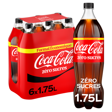 Soda sans sucres COCA-COLA - Pack bouteilles 6x1,75L