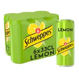 Soda saveur citron SCHWEPPES - le pack de 6 canettes de 33cl