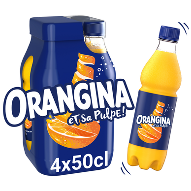 Soda à l'orange ORANGINA - le pack de 4 bouteilles de 50cl