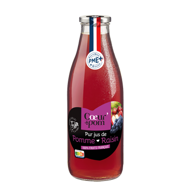 Pur jus de pommes et raisin 1l