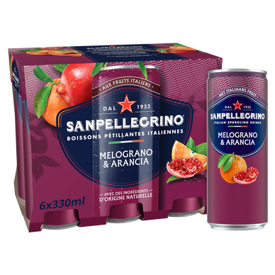 Boisson gazeuse SANPELLEGRINO aromatisée Melograno & Arancia 6x33cl