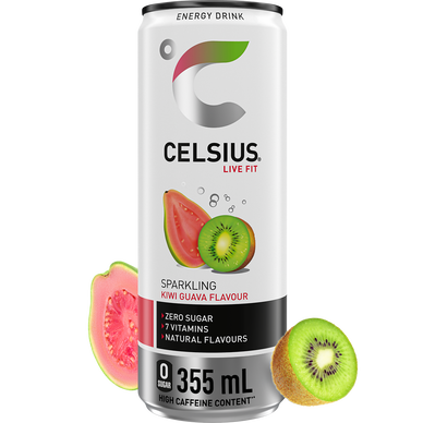 Boisson énergisante pétillante kiwi/goyave CELSIUS Cosmic Sleek 35,5cl