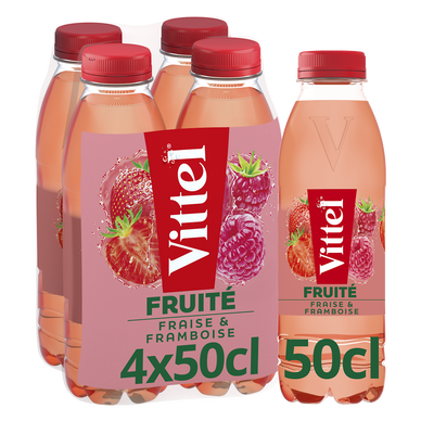 Eau arômatisée Fraise Framboise VITTEL FRUITE - 4x50cL