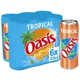 Boisson aux fruits Tropical OASIS - le pack de 6 canettes de 33cl