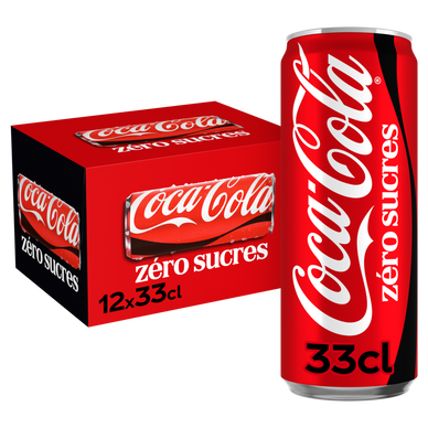 Soda sans sucres COCA-COLA - Pack canettes 12x33cl