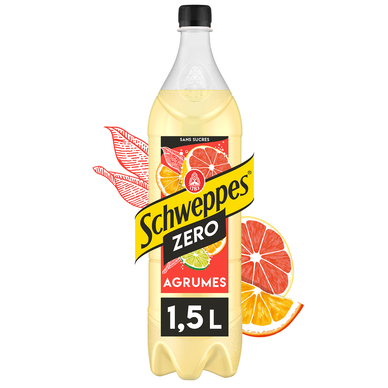 Soda Zero saveur Agrumes SCHWEPPES - la bouteille de 1,5L