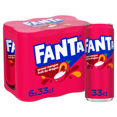 Soda Mangue Fruit du Dragon Canette FANTA - Pack canettes 6x33cl