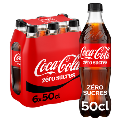 Soda sans sucres COCA-COLA - Pack bouteilles 6x50cl