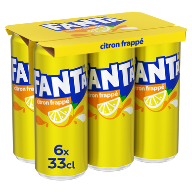 Soda Fanta Citron Frappé Canette - Pack 6x33cl