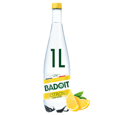 Eau gazeuse minérale aromatisée citron BADOIT ZEST - 1l