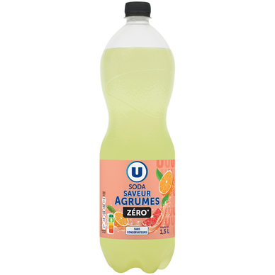 Boisson gazéifiée aromatisée agrumes avec édulcorant  1,5L