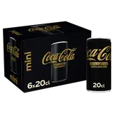 Soda sans sucres sans caféine COCA-COLA - Pack mini canettes 6x20cl