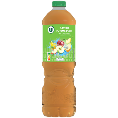 Boisson aux jus de fruits plate saveur pomme poire U PET 2L