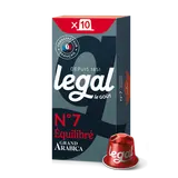 Espresso équilibré intense n°7 LEGAL, capsules aluminuim x10, 53g