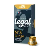Café lungo n°5 LEGAL capsules aluminuim x10 53g
