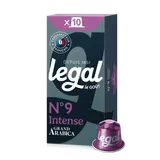 Café espresso intense n°9 LEGAL capsules aluminuim x 10 53g
