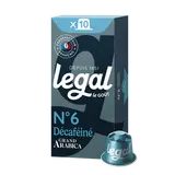 Café décaféïné n°6 LEGAL capsules aluminuim x 10 53g