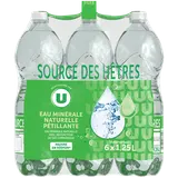 Eau minérale naturelle gazeuse Source des Hêtres U 6x1,25 litres