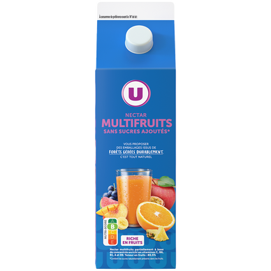 Nectar multifruits sans sucres ajoutés brique 2L