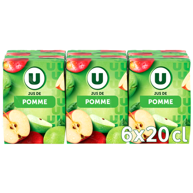 Jus à base de concentré de pomme U briquettes 6x20cl