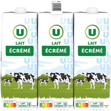 Lait UHT écrémé - 6 briques de 1L
