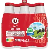 Lait UHT entier Bleu Blanc Coeur - 6 bouteilles de 1L
