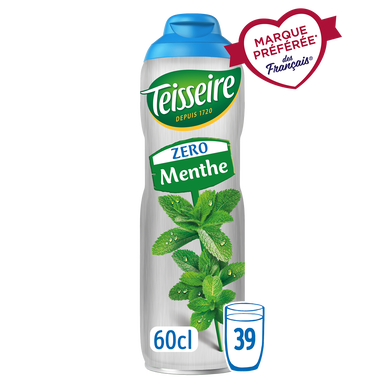 Boisson concentrée à diluer Menthe verte Zéro sucres TEISSEIRE, bidon60cl