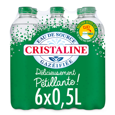 Eau de source gazéifiée CRISTALINE - 6x50 cl
