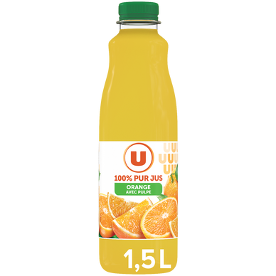Pur jus d'orange avec pulpe, bouteille 1,5L