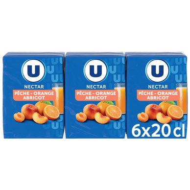 Nectar orange/pêche/abricricot sans sucres ajoutés 6x20cl