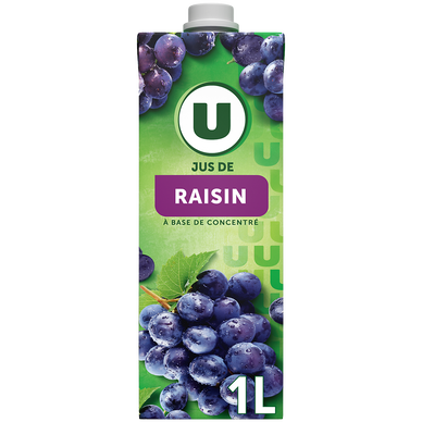 Jus de raisin a base de raisin concentré brique 1 litre
