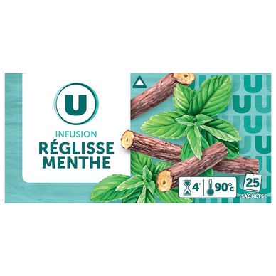 Infusion réglisse menthe U boîte 25 sachets 37,5g