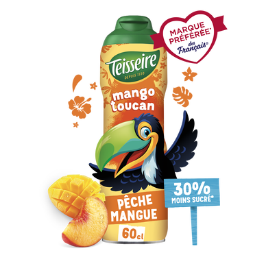 Sirop pêche/mangue Fruity animals toucan TEISSEIRE 60cL