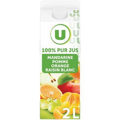 Pur Jus Mandarine Pomme Orange Raisin blanc brique 2L