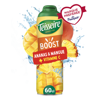 Sirop Ananas Mangue Goyave Bénéfice Boost TEISSEIRE - Bidon 60cl