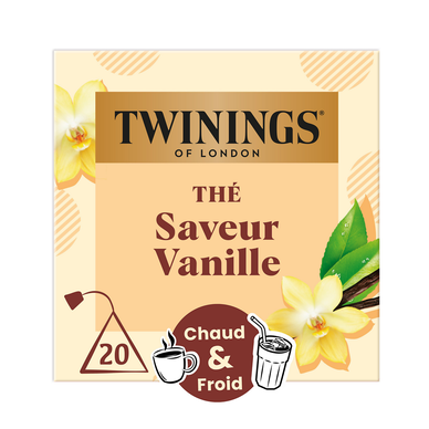 Thé noir saveur vanille TWININGS x20 sachets 32g
