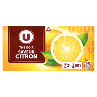 Thé noir saveur citron U - Boîte de 25 sachets 40g