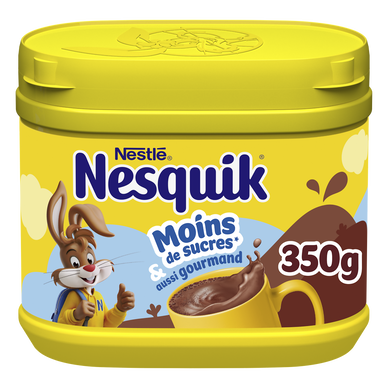 Poudre chocolat instantannée moins sucre Nesquik NESTLE, boîte 350g