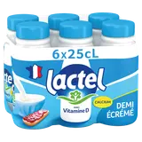 Lait demi-écrémé Vitamine D LACTEL - Bouteille 6x25cl