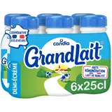Lait demi-écrémé UHT CANDIA GRANDLAIT - Bouteille 6x25cl