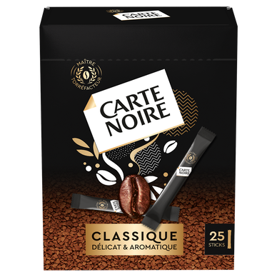 Café Soluble CARTE NOIRE Classique Stick - x25